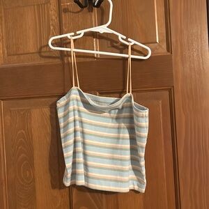 American Eagle Striped Pastel Tank Top